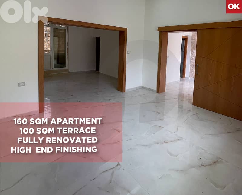 Fully Renovated ,100 sqm Terrace, Bhamdoun/بحمدون REF#OK135461 0