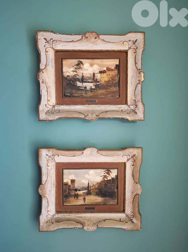 vintage Italian landscape oil paintings by A. Sessa 0