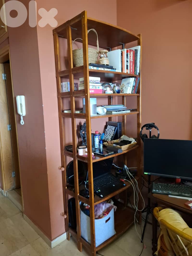vintage wood bookshelf 0
