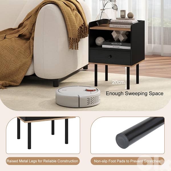 natural and black nightstand 4