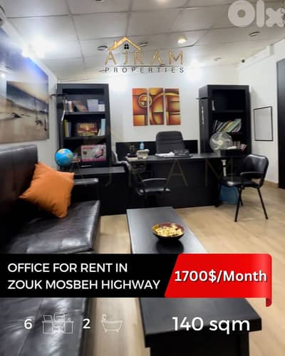 Office For Rent in Zouk Mosbeh Highway | 140 sqm