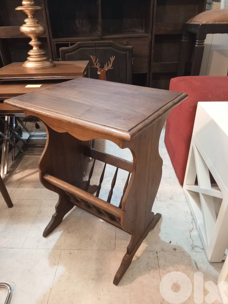 teak wood magazine rack 0