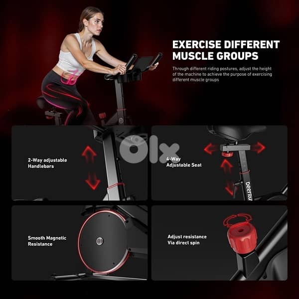 DeerRun S500 Pro King Size Indoor Exercise Bike for Ta 2
