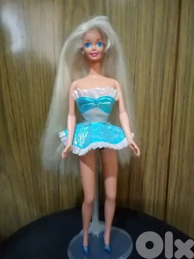 FOAM 'N COLOR blue Barbie Mattel 95 rare great doll+own dress+shoes=36