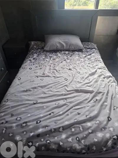 2 beds with mattresses