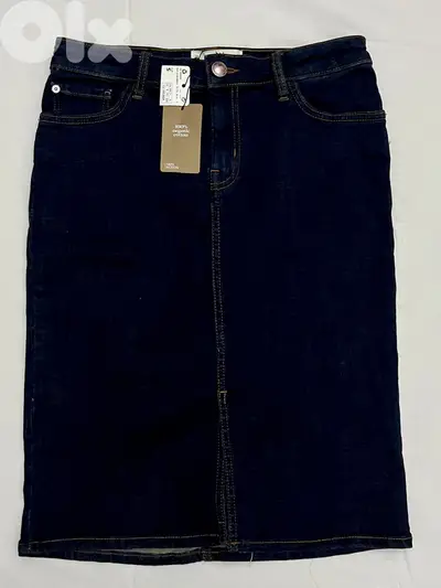 MANGO Denim Skirt with front slit