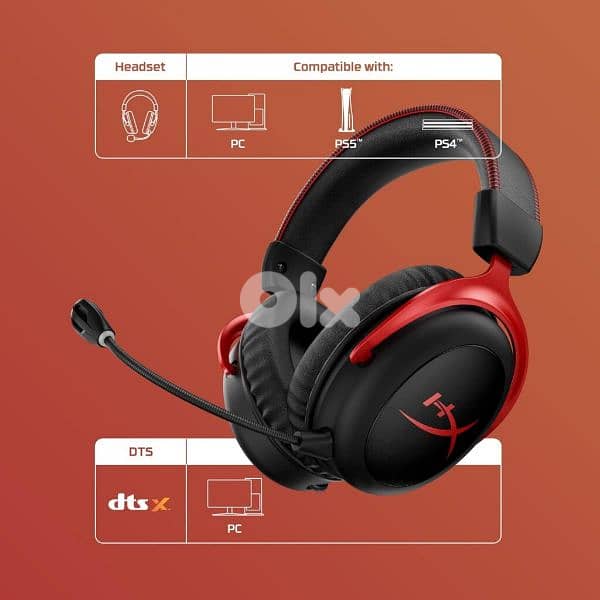HyperX Cloud II Gaming Headset – Red 5