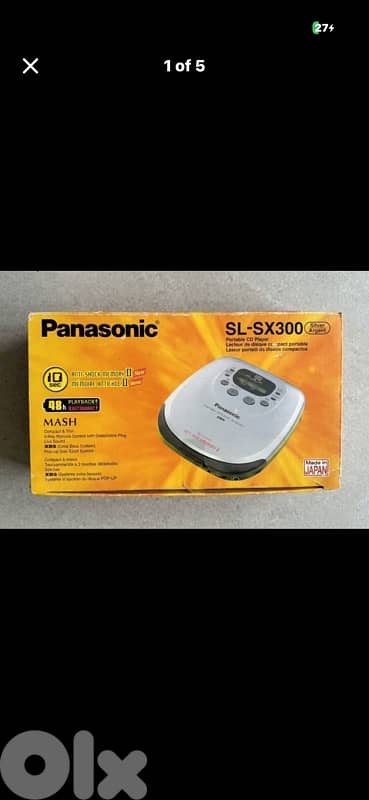 Rare Panasonic SL-SX300 Portable CD Player-Mint & Complete in Box CIB 0
