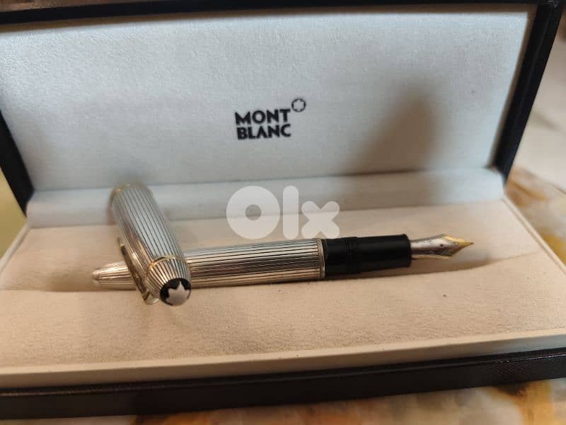 Mont Blanc146 fountain pen,18k gold feather,with solid 925 silver body 0