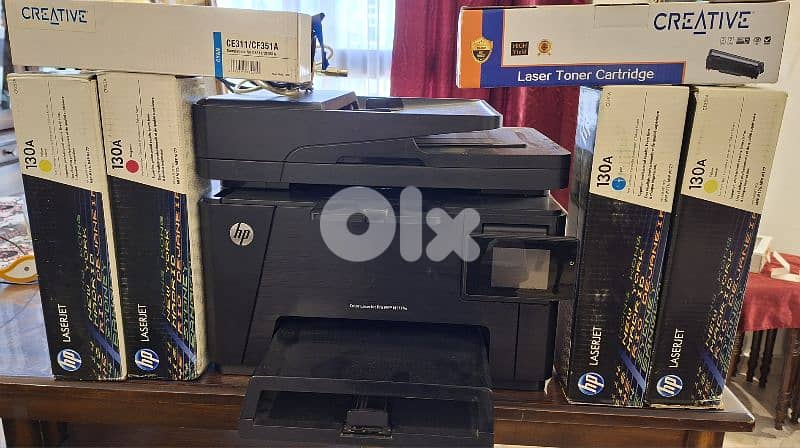 used like new hp printer mfp177fw   4 in 1 wifi,network, duplex 0