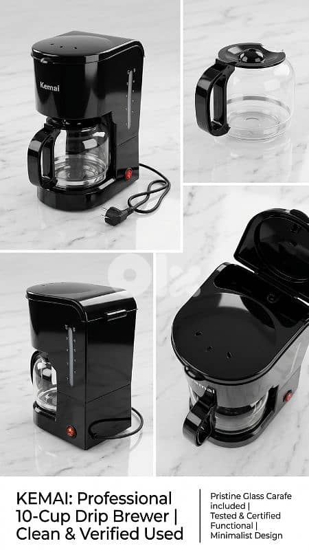Clean Kemai 10-Cup Coffee Maker | Pristine Condition Like new 0