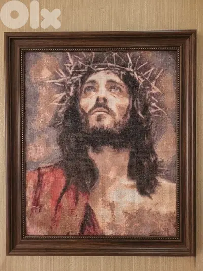 Framed Handmade Diamond Painting - Jesus (Crown of Thorns) - 50x60cm