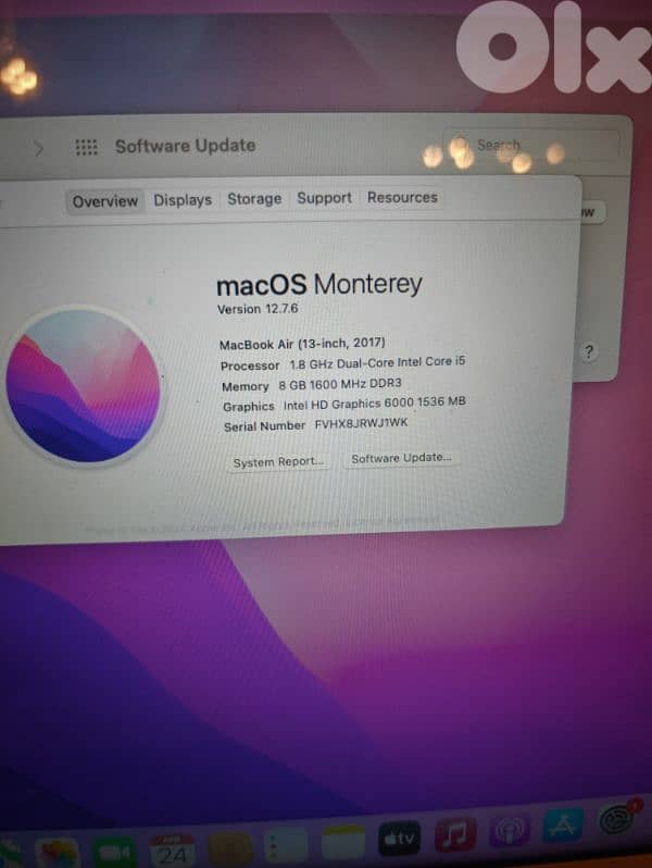 macbook air 2017 13.3 128/8GB used like new 3