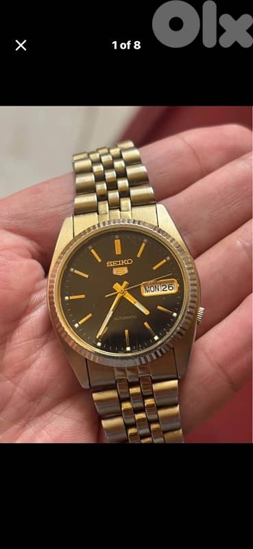 Vintage Seiko 5 Gold Automatic Datejust-SNXJ94 Style-Fluted Bezel 0