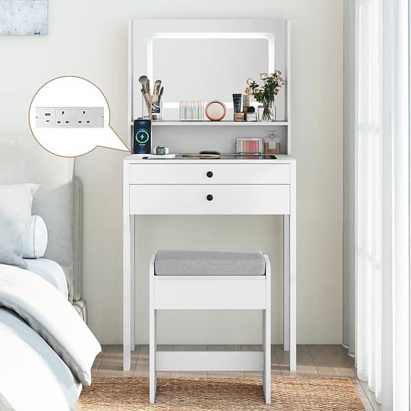 vanity table make up dresser with led light 7