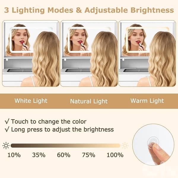 vanity table make up dresser with led light 8