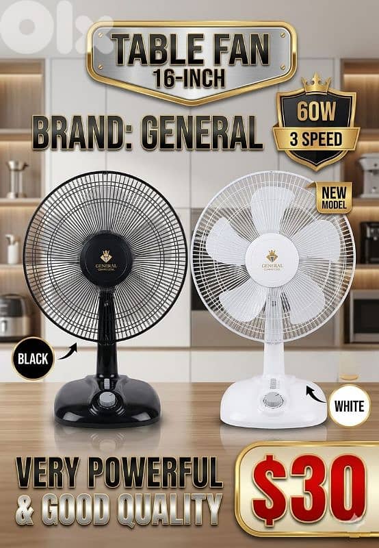 desk or floor fan 16inch GENERAL مروحة 0