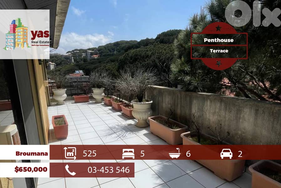 Broumana 525m2 | Terrace | Penthouse | Mountain View | TCH 0