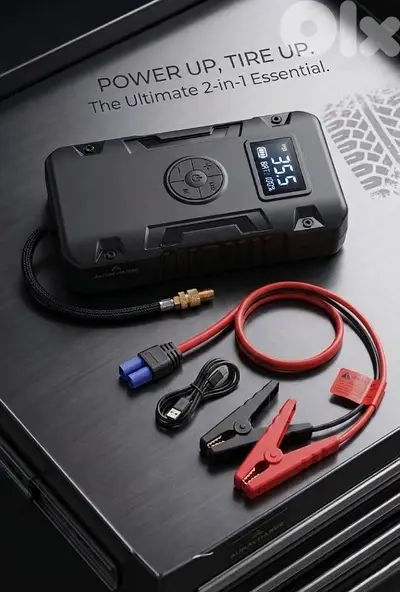 jump start with built in tire inflator مع منفخ بطرية تدكير jump start with built in tire inflator مع منفخ بطرية تدكير