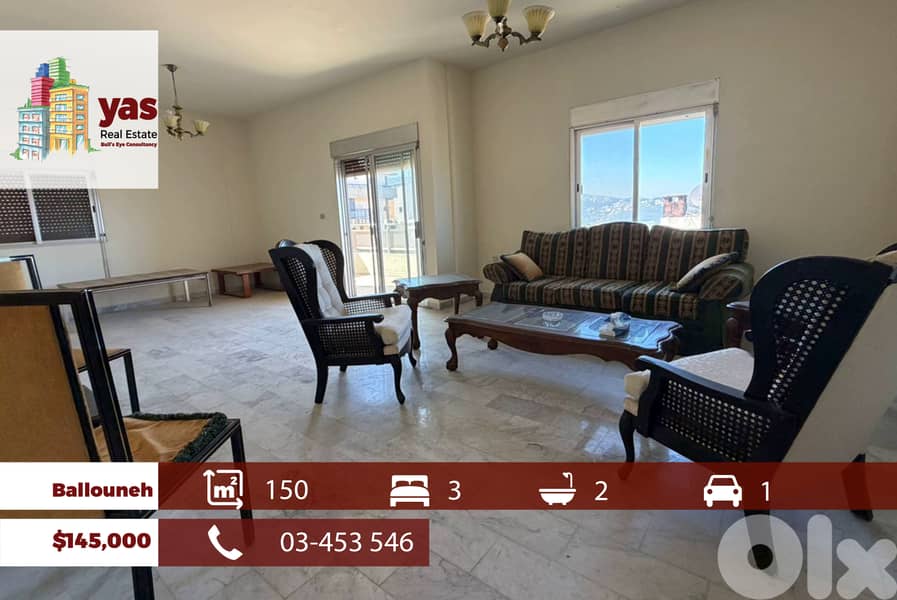 Ballouneh 150m2 | Open View | Well Lighted | Catch | EL 0