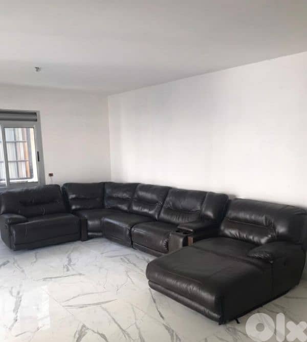 Dark brown leather recliner sofa 0