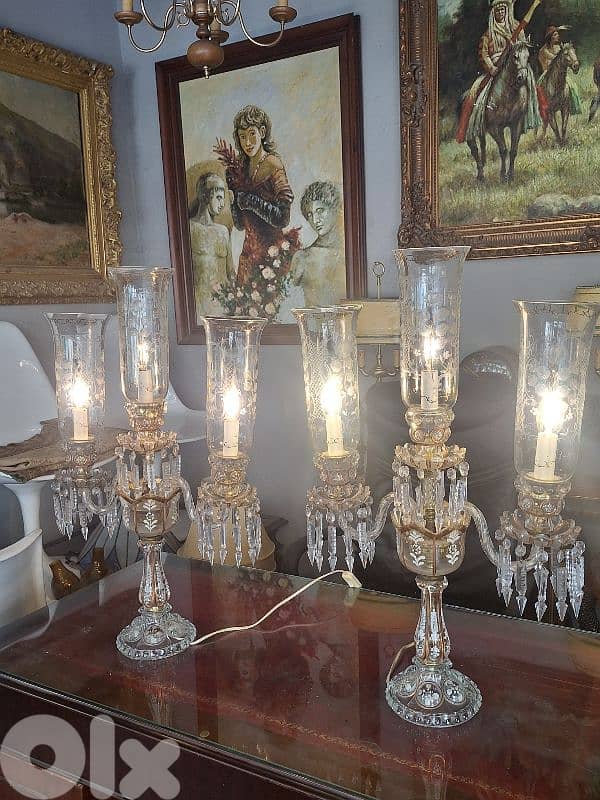 2 original czech crystal gerandoles lamps 1