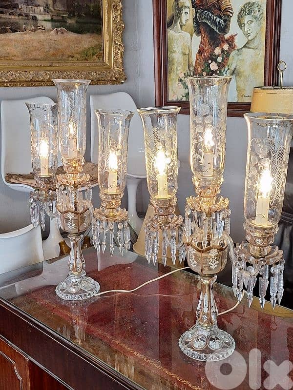 2 original czech crystal gerandoles lamps 2