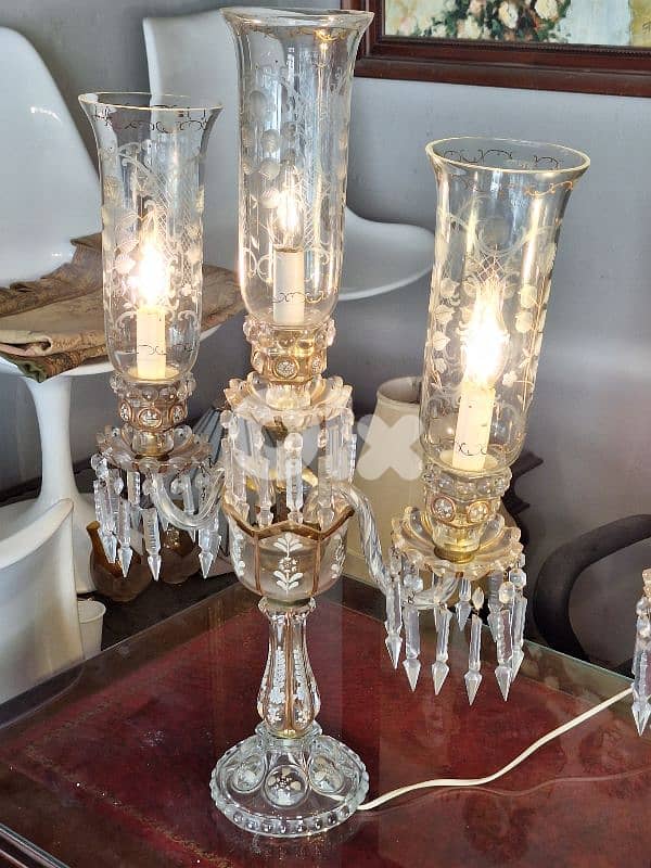 2 original czech crystal gerandoles lamps 5