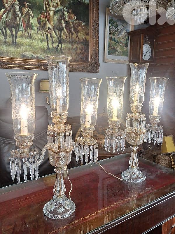 2 original czech crystal gerandoles lamps 7