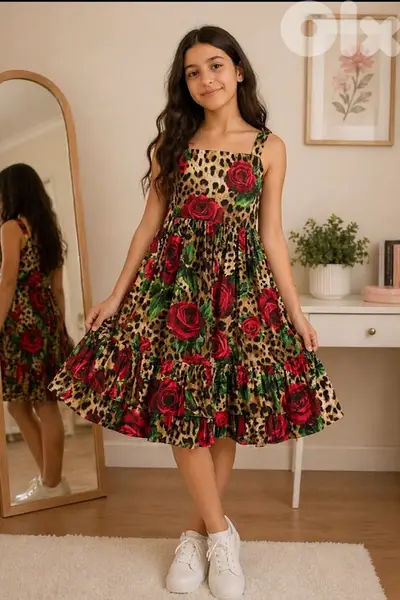 فستان بناتي فاخر – Dolce & Gabbana Leopard & Roses