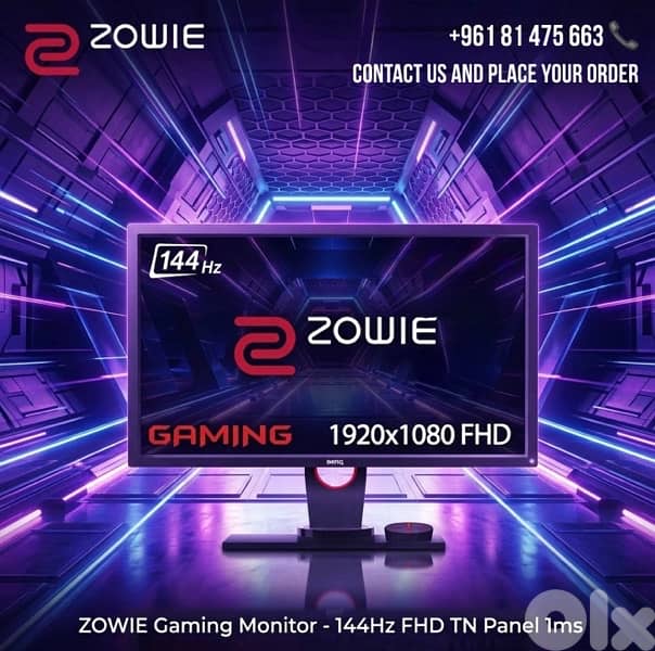 Gaming Monitor Benq 144Hz PC , Console Ps4 , Xbox 0