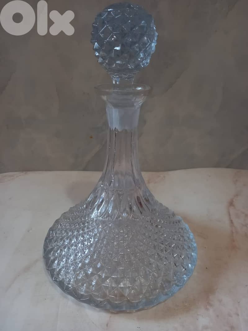 diamond-cut crystal ship's decanter with a matching stopper 30*21cm 0