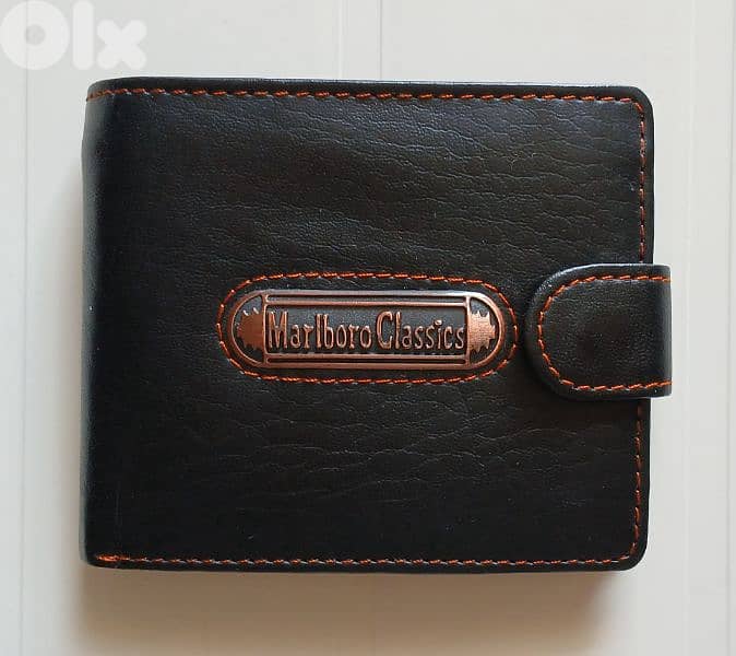 New Black Man Real Leather Wallet 0