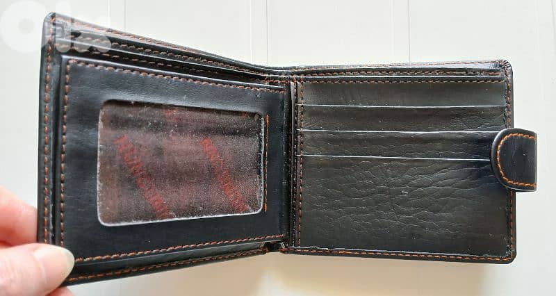 New Black Man Real Leather Wallet 4