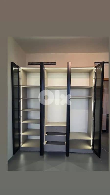 New Modern wardrobes 6 Doors with glass doors high quality 1