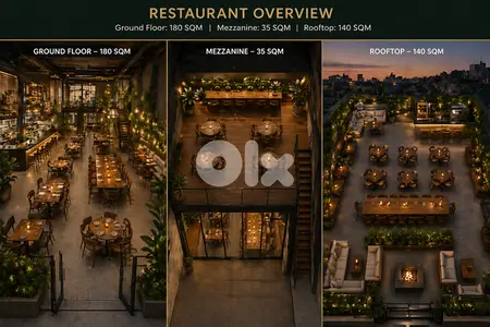 Restaurant for Rent with Rooftop in Badaroمطعم للإيجار مع سطح في بدارو