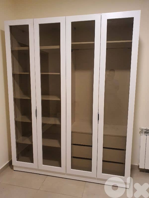 New Costumes wardrobes 4 Doors With Glass High Quality 0