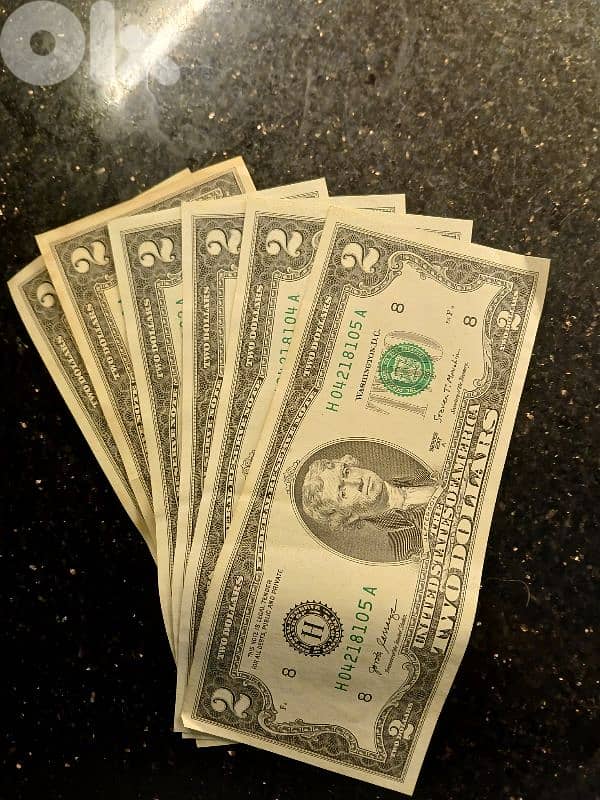 2 Dollar bills for sale 0