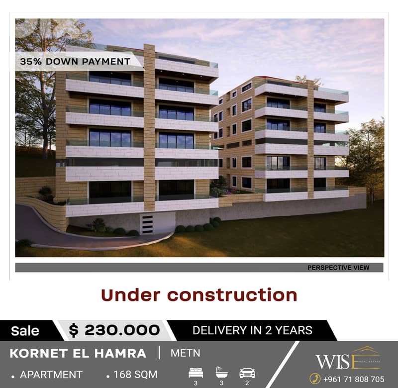 168 SQM Apartment for SALE in Kornet El Hamra! 0