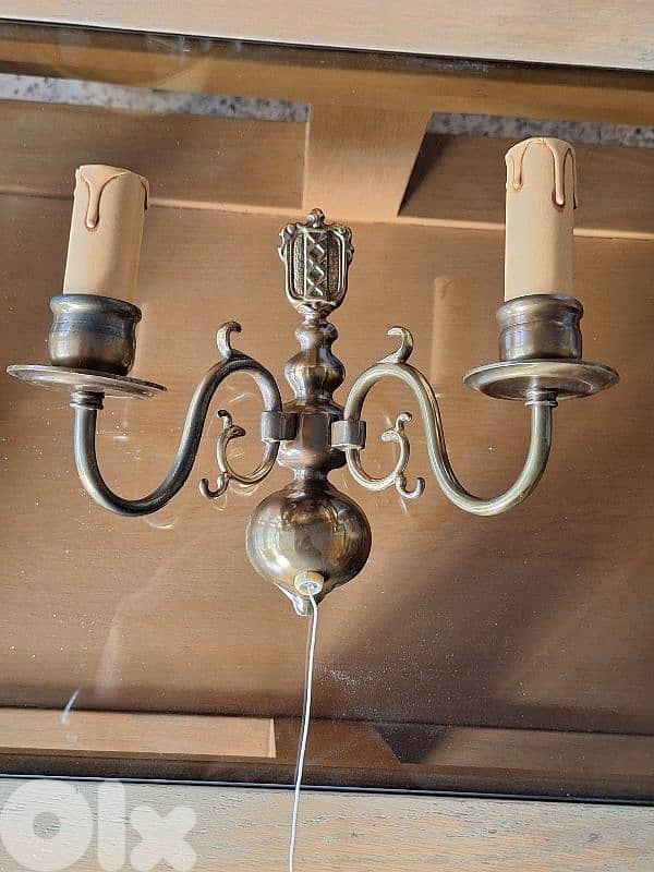 pair of bronze french wall lights 1