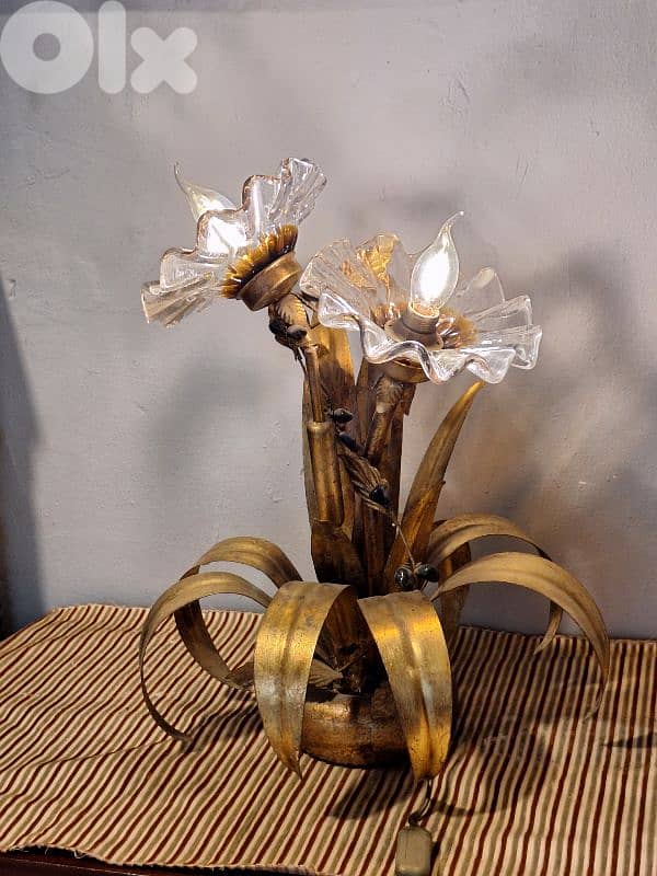 french antique flower shaped lamp 1