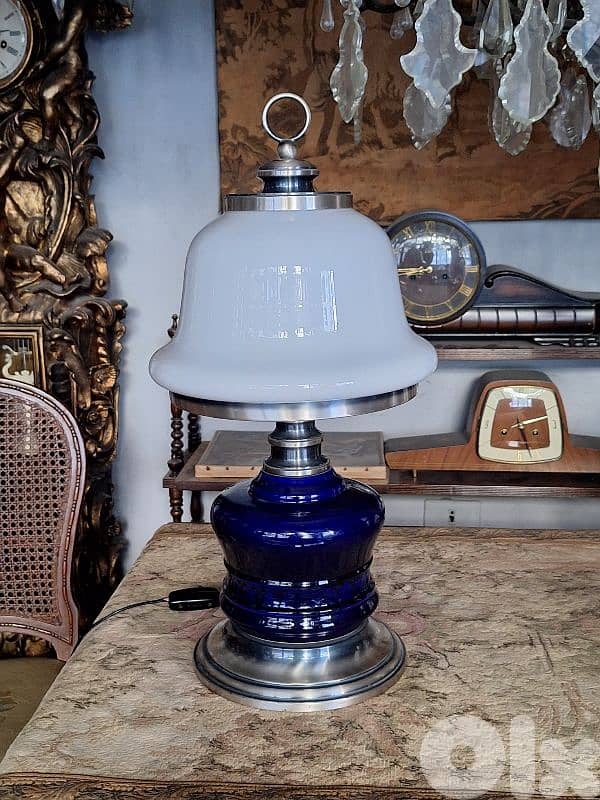 antique english opaline lamp 2