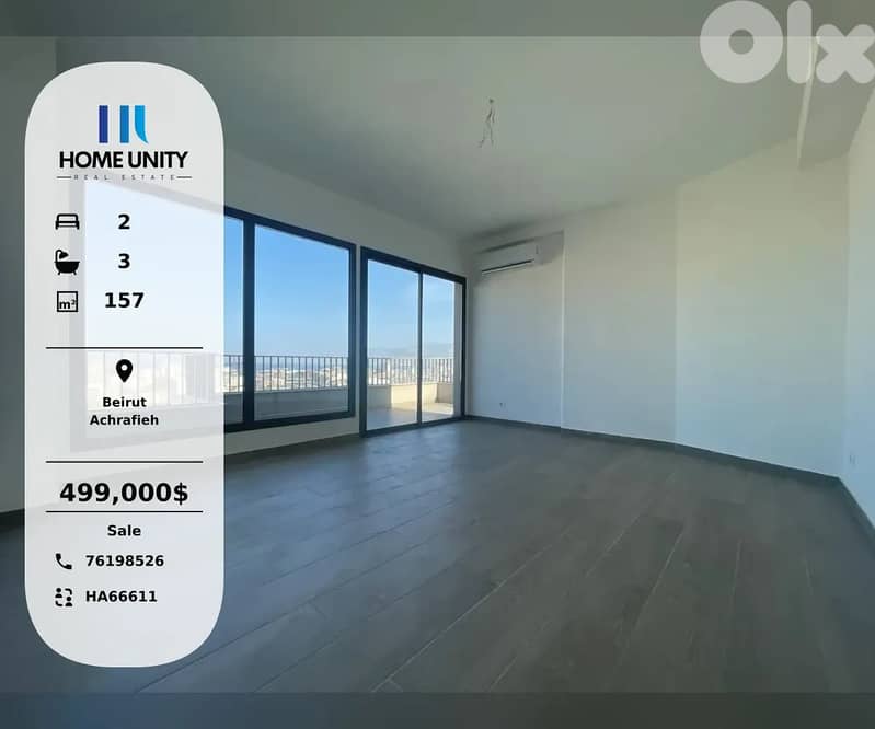 apartment with terrace for sale in saccine Achrafieh, Beirut 0