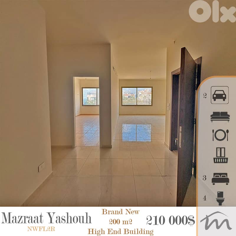 Mazraat Yashouh | Brand New 200m² | High-End BLDG | Prime Neighborhood 0