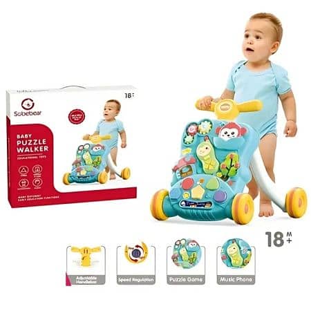 2 in 1 Baby Walker Music Learning Toy 18+ Months 0
