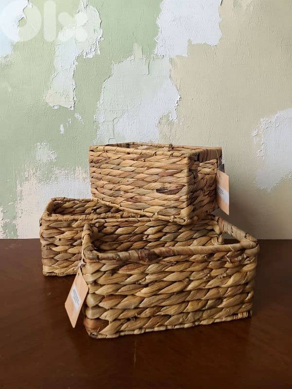 3pcs brand new rattan baskets 0