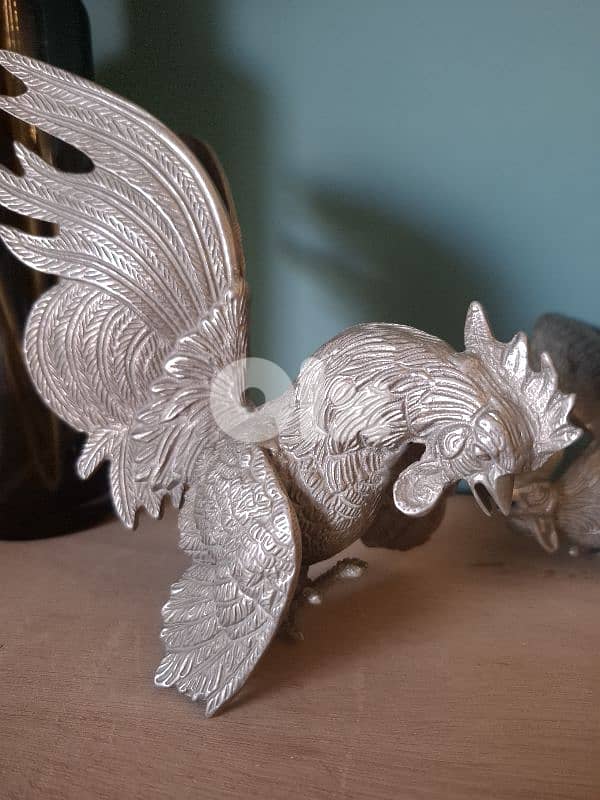 mid-20th century fighting rooster figurines 2