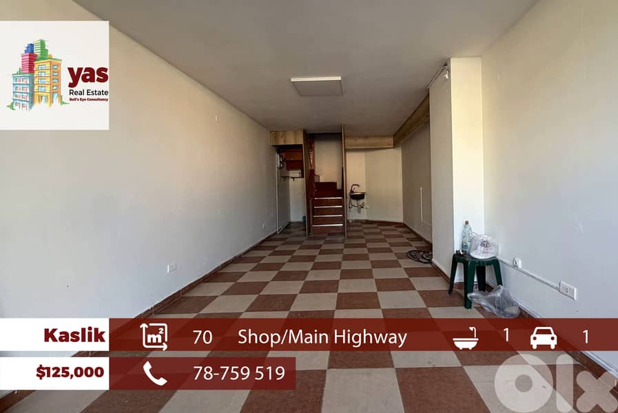 Kaslik 70m2 | Shop | Highway | Two Floors | Excellent Condition | EH 0