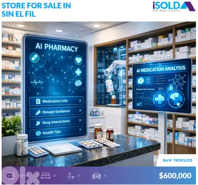 "Prime location" 150m2 pharmacy 4sale in Horch Tabet - حرش تابت