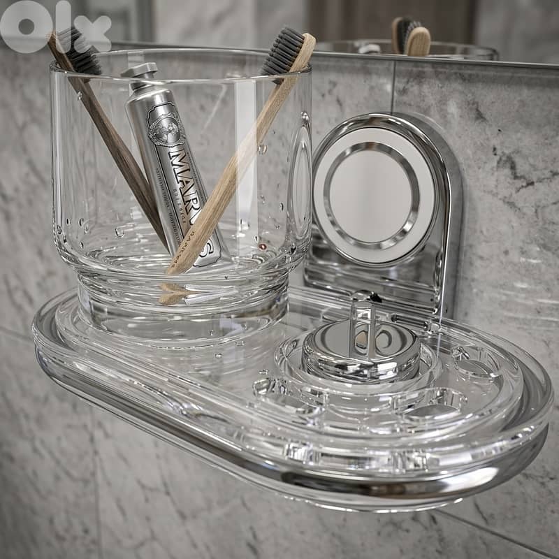 Glass Holder with Toothbrush حامل كأس مع حامل فرشاة الأسنان 0